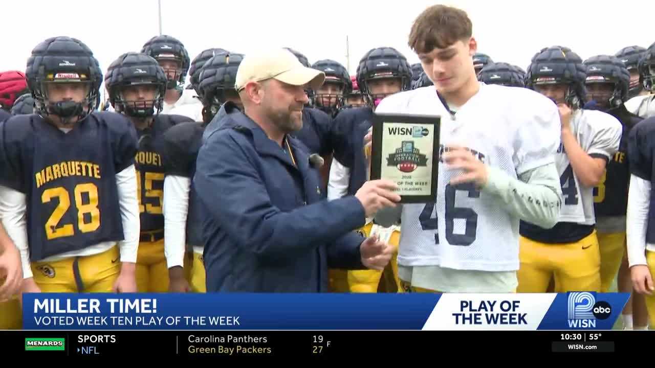 Marquette High School gets Play of the Week plaque for 'Miller Time' — Fox Point Schools news